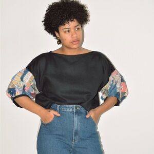 The Patchwork Juliet Top by Museo sz M vintage Linen